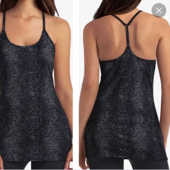 H by Halston Tops - Halston Workout Tank Black Snakeskin